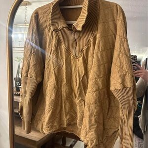 Free People Tan Cowl Neck Sweater Shiloh